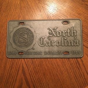 UNC Pewter License Plate